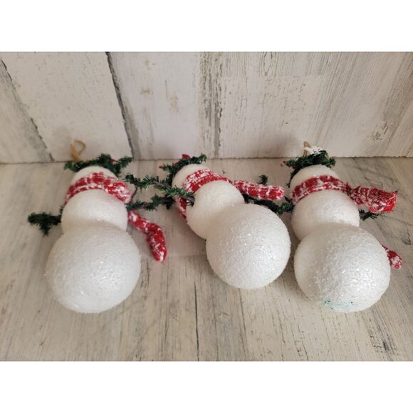 Snowman cardinal bird nest ornament Xmas set - Picture 7 of 7